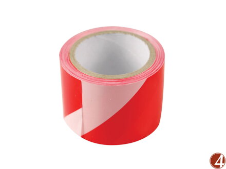 Páska výstražná červeno-bílá, 75mm x 250m, PE, s nápisem ZÁKAZ VSTUPU po celé délce pásky