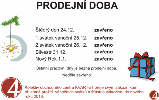 Prodejní doba o vánocích