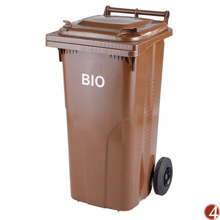 Popelnice plastová 120l hnědá BIO