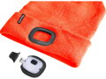 čepice s čelovkou 4x25lm, USB nabíjení, fluorescentní oranžová, ECONOMY, univerzální velikost