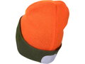 čepice s čelovkou 4x45lm, USB nabíjení, fluorescentní oranžová/khaki zelená, oboustranná, univerzální velikost