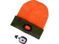 čepice s čelovkou 4x45lm, USB nabíjení, fluorescentní oranžová/khaki zelená, oboustranná, univerzální velikost