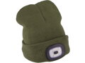 čepice s čelovkou 4x45lm, USB nabíjení, fluorescentní oranžová/khaki zelená, oboustranná, univerzální velikost