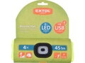 čepice s čelovkou 4x45lm, USB nabíjení, fluorescentní žlutá, univerzální velikost