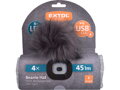 čepice s čelovkou 4x45lm, USB nabíjení, světle šedá s bambulí, univerzální velikost
