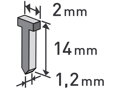 Hřebíky, balení 1000ks, 14mm, 2,0x0,52x1,2mm