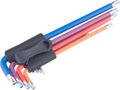 L-klíče TORX prodloužené barevné, sada 9ks, s kuličkou, T10-50, S2