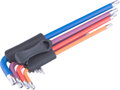 L-klíče TORX prodloužené barevné, sada 9ks, s kuličkou, T10-50, S2