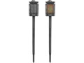 Pochodeň LED s plamenem, solární nabíjení, 12x LED