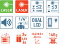 Přijímač-detektor laser. paprsku, červeného i zeleného
