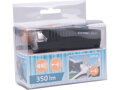 Světlo bílé na kolo 350lm, USB nabíjení, klakson, 5W LED