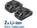 Vrtací šroubovák aku, BRUSHLESS, 20V Li-ion, 2×2Ah