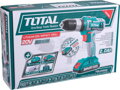 Vrtací šroubovák aku s příklepem, 20V Li-ion (2x), 2000mAh, v tašce, sada 50ks