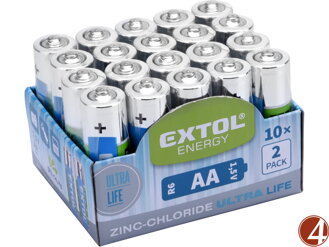 Baterie zink-chloridové, 20ks, 1,5V AA (R6)