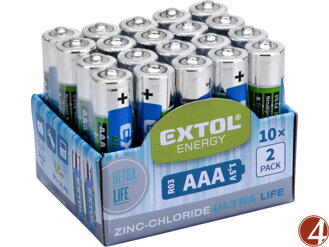 Baterie zink-chloridové, 20ks, 1,5V AAA (R03)