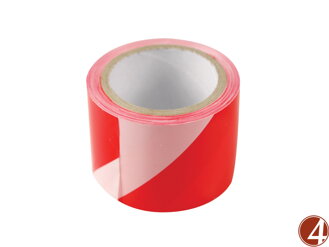 Páska výstražná červeno-bílá, 75mm x 100m, PE