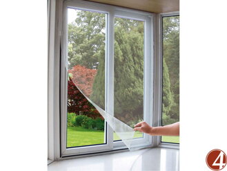Síť okenní proti hmyzu, 100x130cm, bílá, PES