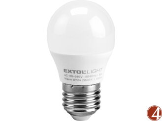 žárovka LED mini, 5W, 410lm, E27, teplá bílá