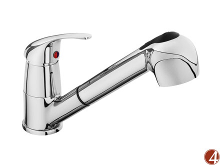 Baterie dřezová teleskopická, délka hadice 130cm, 35mm, chrom Baterie dřezová teleskopická, délka hadice 130cm, 35mm, chrom