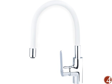 Baterie umyvadlová, stojánková s flexibilním ramínkem, 35mm, bílá