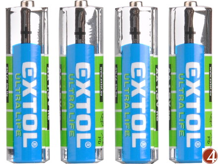 Baterie zink-chloridové, 4ks, 1,5V AA (R6)