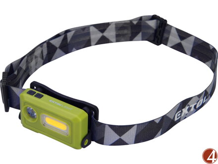 čelovka 140lm, USB nabíjení, LED+COB LED