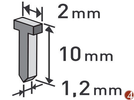 Hřebíky, balení 1000ks, 10mm, 2,0x0,52x1,2mm