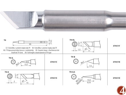 Hrot pájecí, T9-KL
