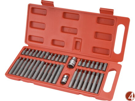 Hroty IMBUS-TORX-XZN, sada PROFI 40ks, pro ráčny 3/8", 1/2", CrV