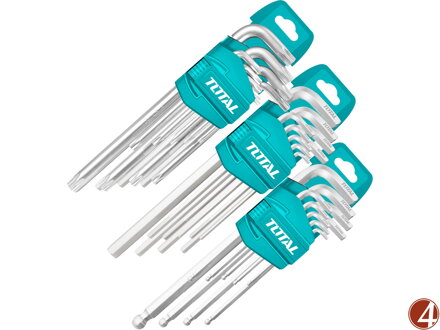 Klíče imbus a torx, sada 27ks, S2 ocel, industrial