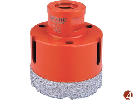 Korunka vykružovací diamantová, O 53mm, závit M14