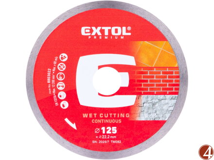 Kotouč diamantový řezný celoobv. EXTRA tenký - mokré řezání, O 125x22,2x1,1mm