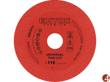 Kotouč diamantový řezný EXTRA tenký, 115x22,2x1,2mm
