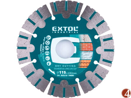 Kotouč diamantový řezný segmentový Long Life Cut, suché řezání, O 115x22,2x1,8mm