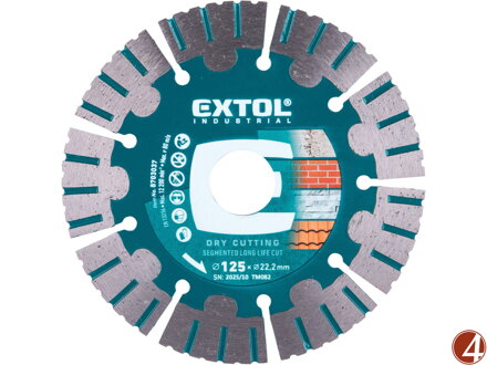 Kotouč diamantový řezný segmentový Long Life Cut, suché řezání, O 125x22,2x1,9mm
