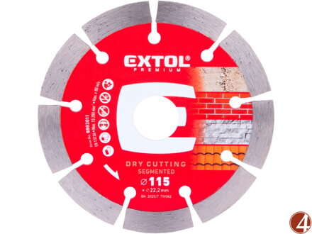 Kotouč diamantový řezný segmentový - suché řezání, O 115x22,2x1,8mm