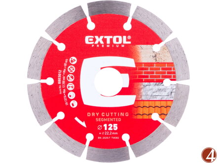 Kotouč diamantový řezný segmentový - suché řezání, O 125x22,2x1,8mm