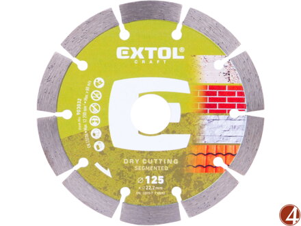 Kotouč diamantový řezný segmentový - suché řezání, O 125x22,2x1,8mm