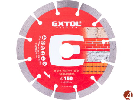 Kotouč diamantový řezný segmentový - suché řezání, O 150x22,2x2mm