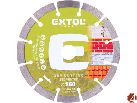 Kotouč diamantový řezný segmentový - suché řezání, O 150x22,2x2mm