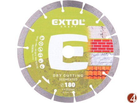 Kotouč diamantový řezný segmentový - suché řezání, O 180x22,2x2,4mm