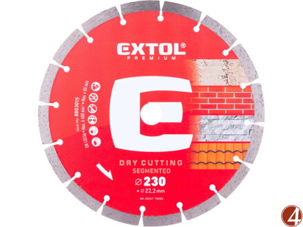 Kotouč diamantový řezný segmentový - suché řezání, O 230x22,2x2,6mm