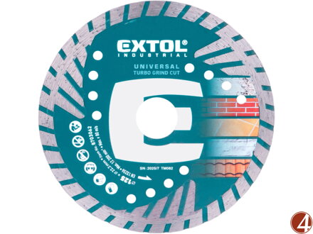 Kotouč diamantový řezný, turbo Grind Cut, suché i mokré řezání, O 125x22,2x2,2mm