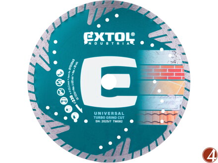 Kotouč diamantový řezný, turbo Grind Cut, suché i mokré řezání, O 230x22,2x2,6mm