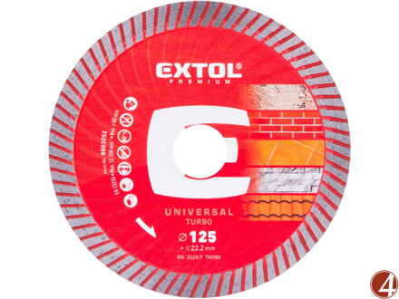 Kotouč diamantový řezný, turbo - suché i mokré řezání, O 125x22,2x2mm