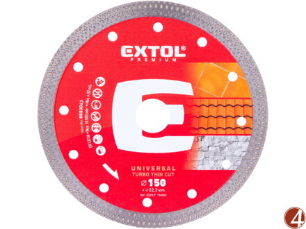 Kotouč diamantový řezný, turbo Thin Cut, suché i mokré řezání, O 150x22,2x1,6mm