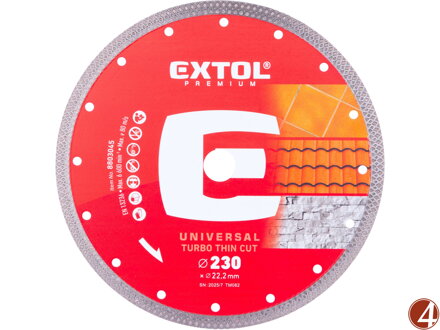 Kotouč diamantový řezný, turbo Thin Cut, suché i mokré řezání, O 230x22,2x2mm