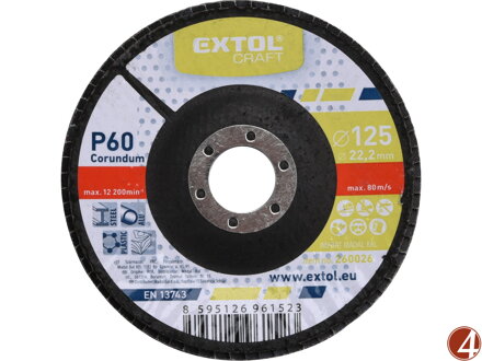 Kotouč lamelový šikmý korundový, P60, O 125mm