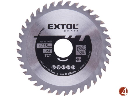 Kotouč pilový s SK plátky, O 115x2,2x22,2mm, 36T