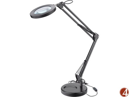 Lampa stolní s lupou, USB napájení, 1300lm, 3 barvy světla, 5x zvětšení